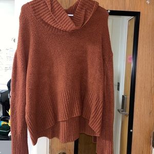 Orange cowl neck sweater